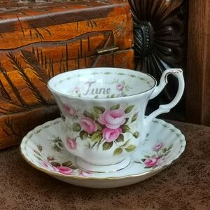Royal Albert Pink Rose Teacup and Saucer Set